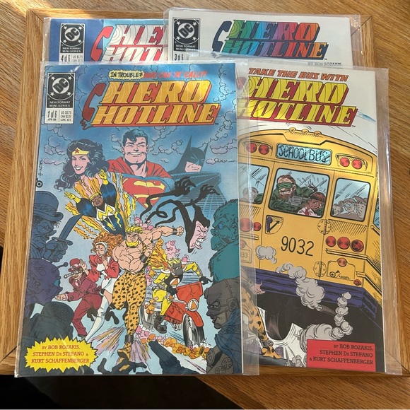 Vintage DC Comic Bundle - Hotline Hero’s - Issues #1 thru #4 - Great Graphics - Picture 2 of 16